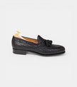 The Lazio Loafers - Handcrafted Black Braided Leather Loafers for Men
