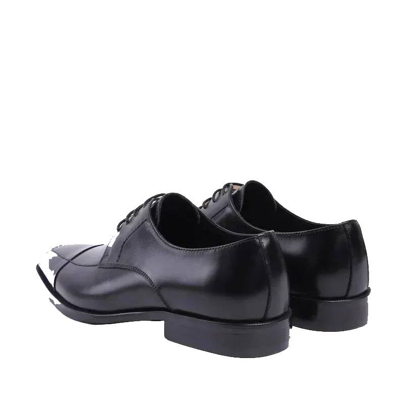 The Amalfi Black Leather Derby Oxfords Shoes for Men
