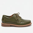 The Ravello Handcrafted Olive Green Leather Derby with Contrast Stitching, Rope Laces & Heritage Rubber Sole for Men