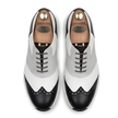 The Portofino Handcrafted Black & White Leather Brogue Sneakers for Men