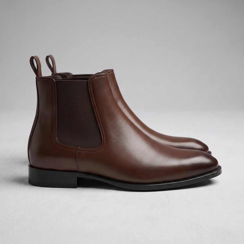 The Marcellus Handcrafted Italian-Inspired Brown Leather Chelsea Boots for Men