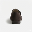 The Verona Espresso – Handcrafted Dark Brown Suede Single Monk Strap Shoes with Elegant Apron Toe Detailing for Men