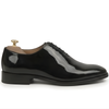 The Casoria Handcrafted Black Patent Leather Wholecut Oxford Lace up shoes for Men