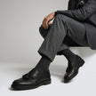 The Rimini Handcrafted Moccasin stitch Black Leather Tassel Loafers for Men