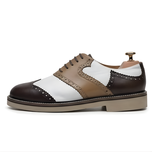 The Portofino Brown, White & Taupe Leather Oxford Lace ups for Men