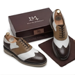 The Portofino Brown, White & Taupe Leather Oxford Lace ups for Men