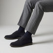 The Montreux Handcrafted Midnight Navy Suede Leather Derby Shoes for Men