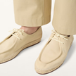 The Capri Cream and Brown Suede Leather Espadrille Loafers Shoes for Men