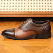 The Rosso Handcrafted Dual tone Oxfords with cap toe and brogue detailing for Men