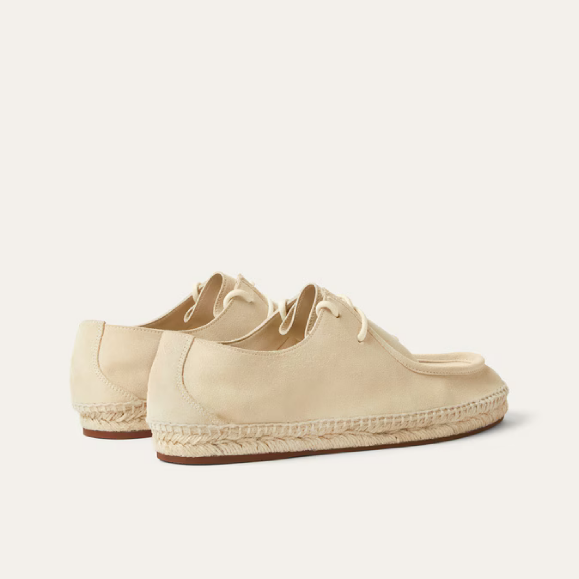 The Capri Cream and Brown Suede Leather Espadrille Loafers Shoes for Men