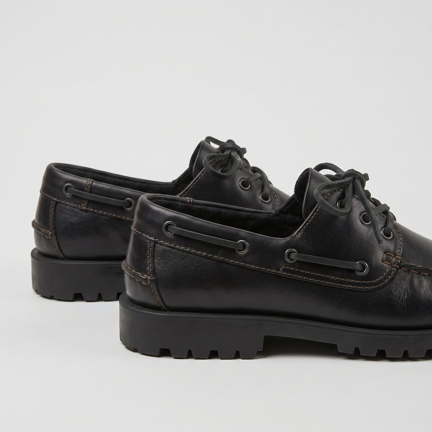 The Laurent Handcrafted Leather with Moc-Toe Detailing and Rugged Contemporary Sole boat loafers for Men