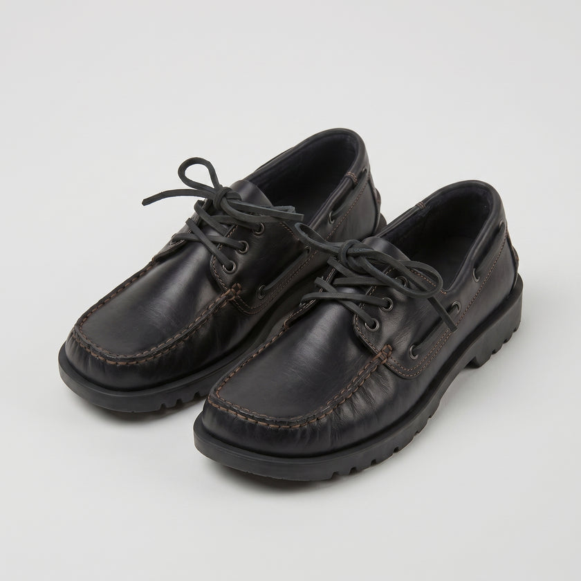 The Laurent Handcrafted Leather with Moc-Toe Detailing and Rugged Contemporary Sole boat loafers for Men