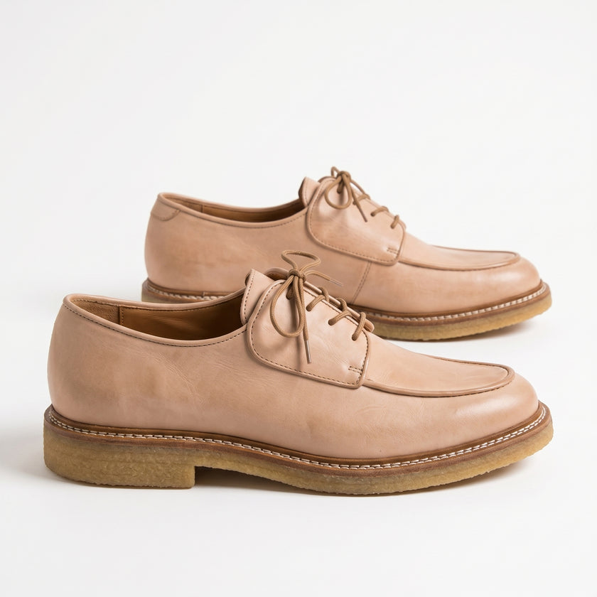 The Noto Handcrafted Sandstone Leather wholecut Oxfords for Men