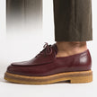The Valerio Bordeaux Leather Lace-Up Loafers – Refined Artisan Design with a Rich Burgundy Finish and Distinctive Heritage Sole