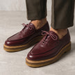 The Valerio Bordeaux Leather Lace-Up Loafers – Refined Artisan Design with a Rich Burgundy Finish and Distinctive Heritage Sole