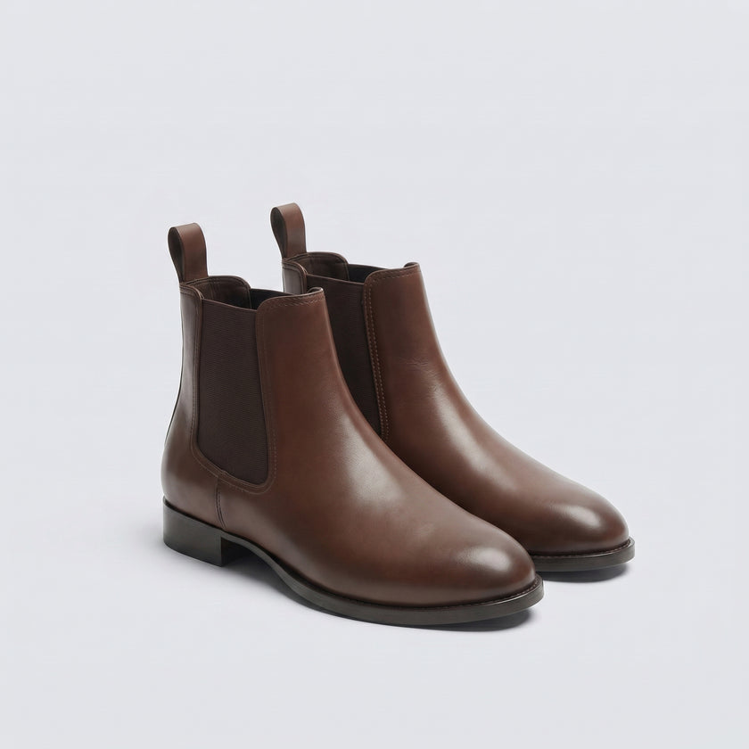 The Marcellus Handcrafted Chestnut Leather Chelsea Boots – Refined Classic Silhouette with Timeless Sophistication