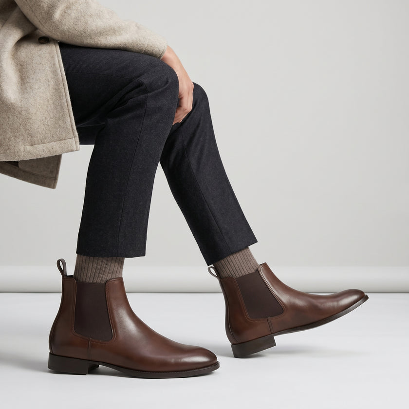 The Marcellus Handcrafted Chestnut Leather Chelsea Boots – Refined Classic Silhouette with Timeless Sophistication