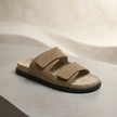 The Lume Sandstone Handcrafted Suede leather Dual-Strap Design, Sculpted Footbed & Contemporary Minimalist Silhouette Comfort Sandals for Men