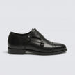The Maison Noir Handcrafted Leather Double Monk Straps with Buckle Detailing and a Sleek Cap-Toe Silhouette for Men