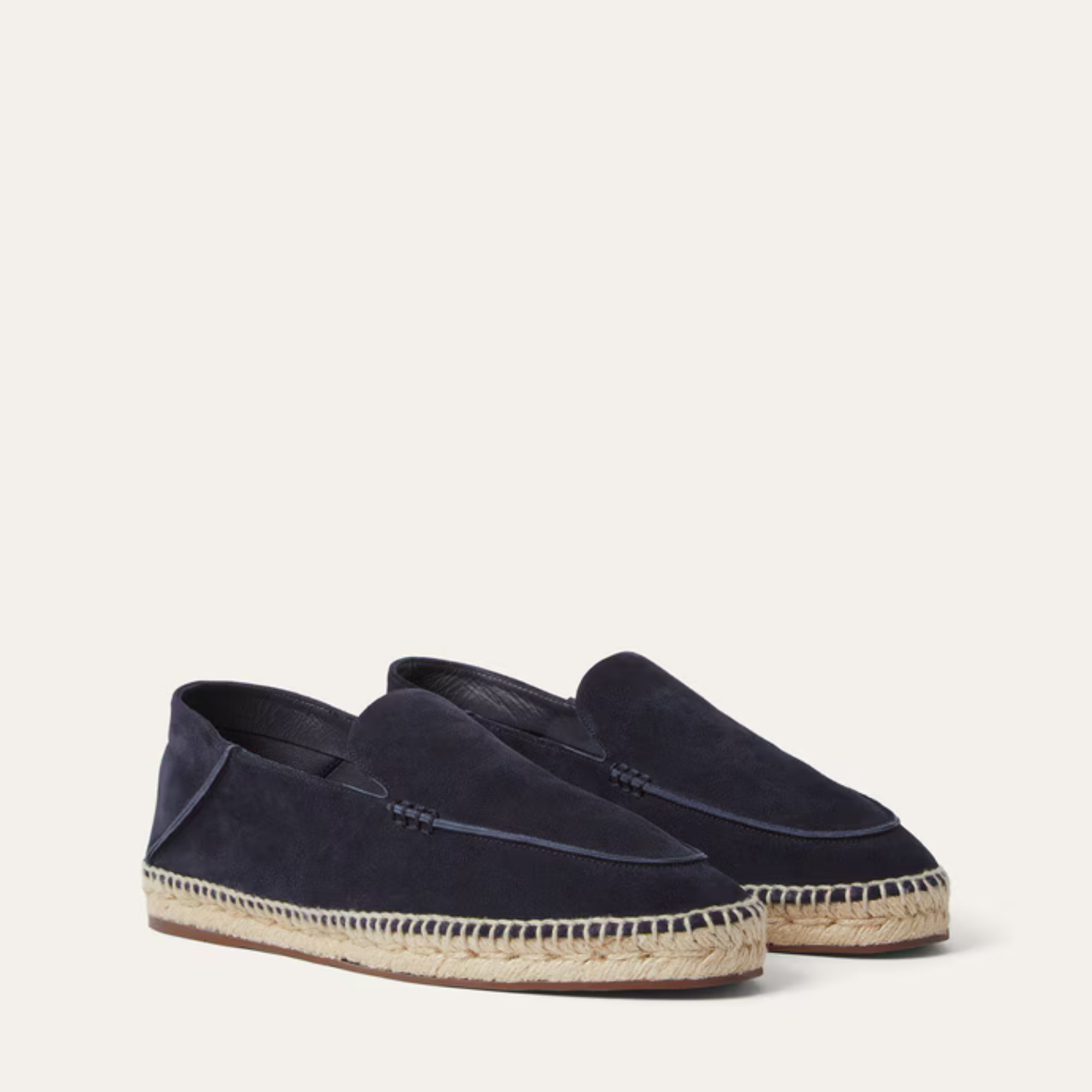 The Capri Notte Navy and Burnt Red Suede Espadrille Loafers for Men