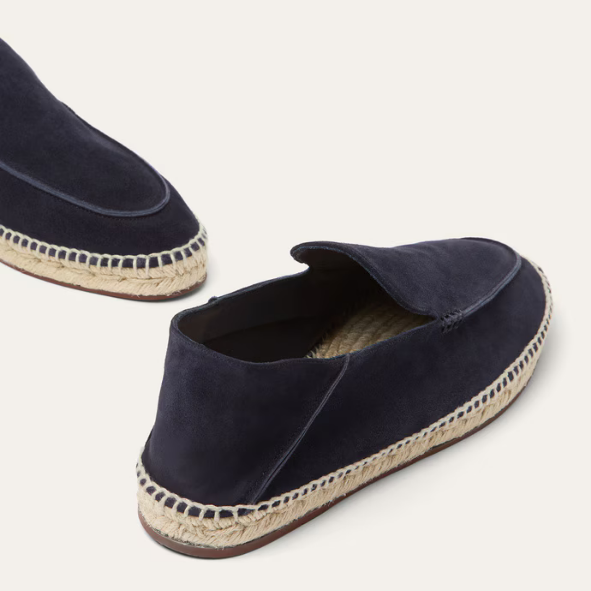 The Capri Notte Navy and Burnt Red Suede Espadrille Loafers for Men