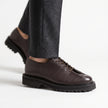 The Pietra Bordeaux Textured Leather Derby Shoes Refined Oxford Silhouette with Rugged Lug Sole for Men