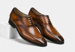 The Ravello Handcrafted Tan Brown Leather Apron-Toe Lace-Up Formal Shoes for Men