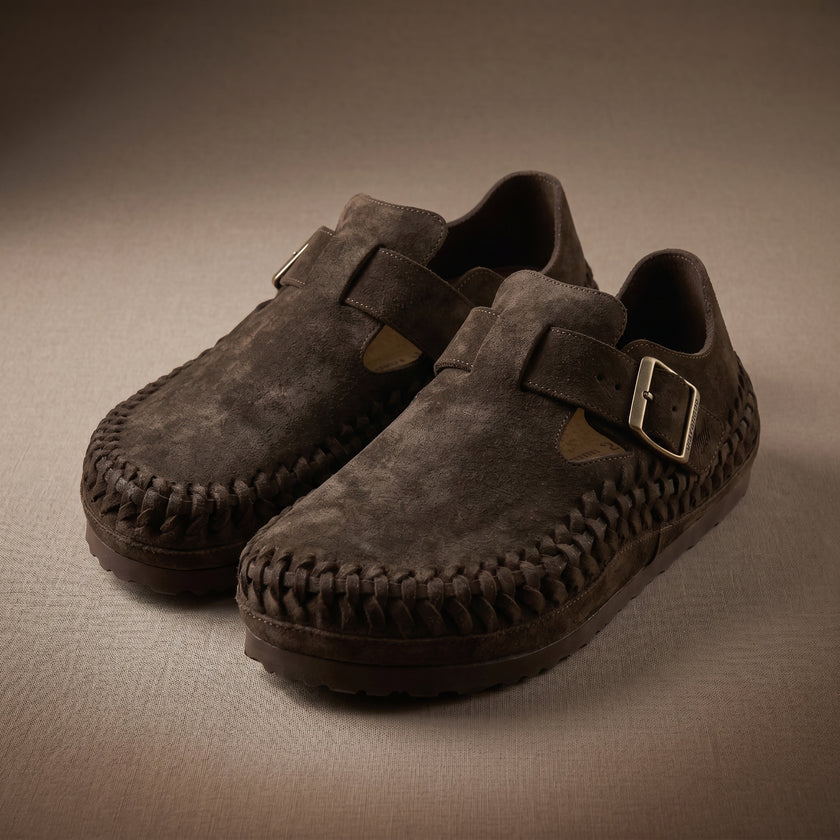The Montevero Handwoven Buckle Mules for Men Rich Brown Slip-On Shoes for Men