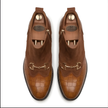 The Cortina Handcrafted Tan Croc-Embossed Leather Jodhpur Chelsea Boots for Men