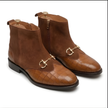 The Cortina Handcrafted Tan Croc-Embossed Leather Jodhpur Chelsea Boots for Men