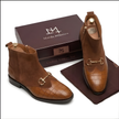 The Cortina Handcrafted Tan Croc-Embossed Leather Jodhpur Chelsea Boots for Men