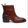 The Trani Handcrafted Burgundy Croc-Embossed Leather Chelsea Boots for Men