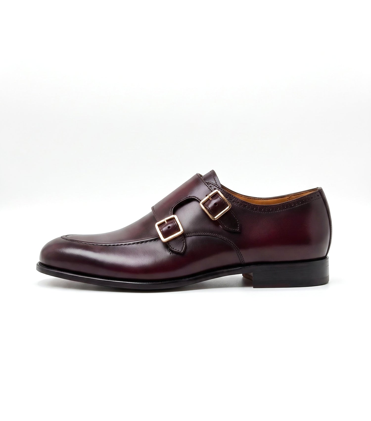The Brera Burgundy Double Monk Straps Dress Shoes for Men-Morda Milano+