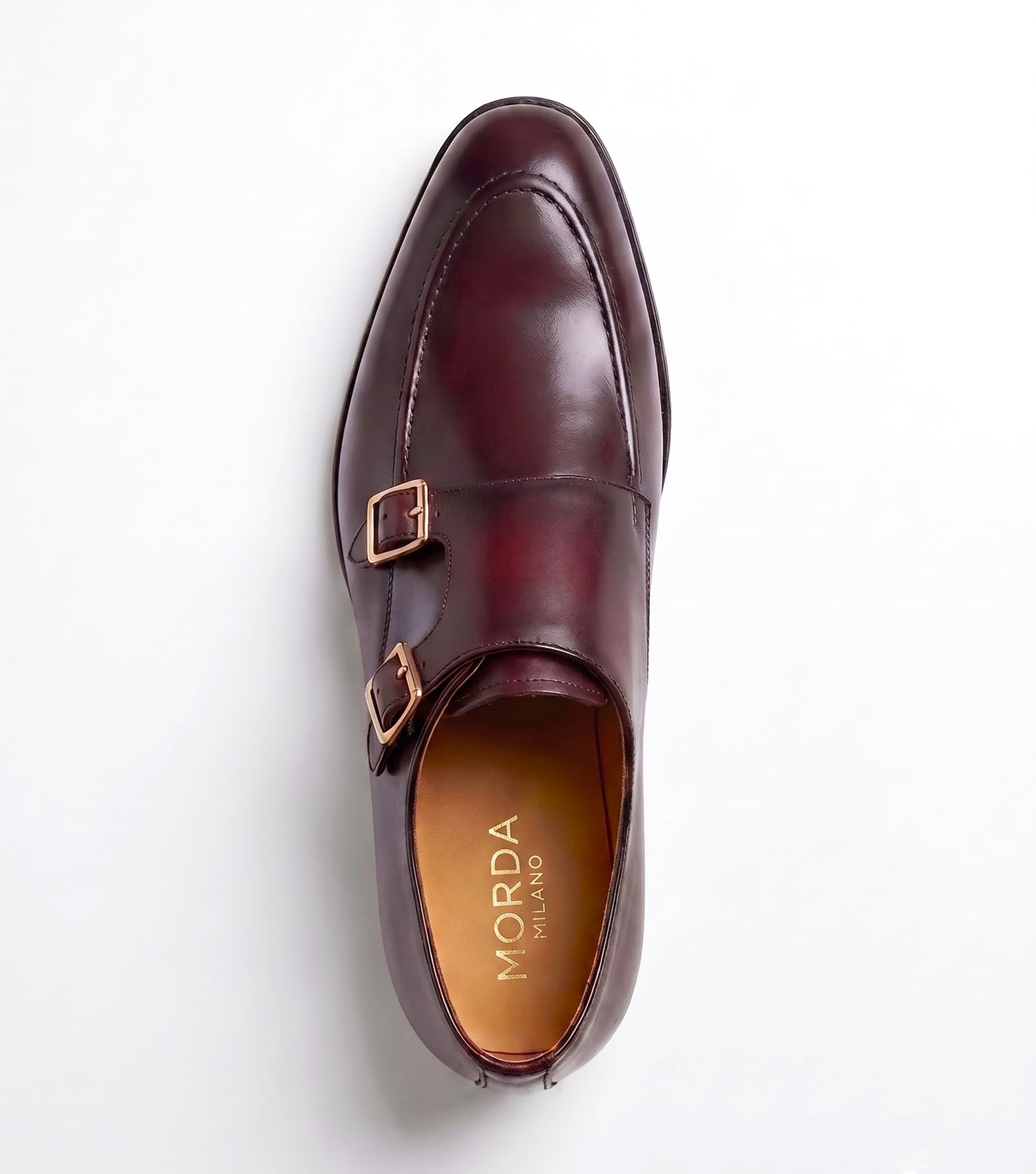 The Brera Burgundy Double Monk Straps Dress Shoes for Men-Morda Milano+