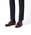 The Brera Burgundy Double Monk Straps Dress Shoes for Men-Morda Milano+