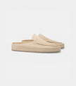 The Pisa Slip Ons - Handcrafted Beige Suede Leather Open-Back for men