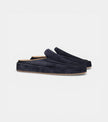 The Pisa Slip Ons - Handcrafted Navy Blue Suede Leather Open-Back for men