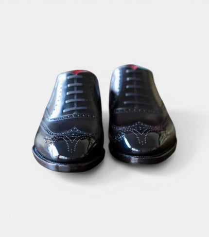 The Carpi Oxfords Lace ups - Handcrafted Black Leather Wingtip Grained Oxford Shoes