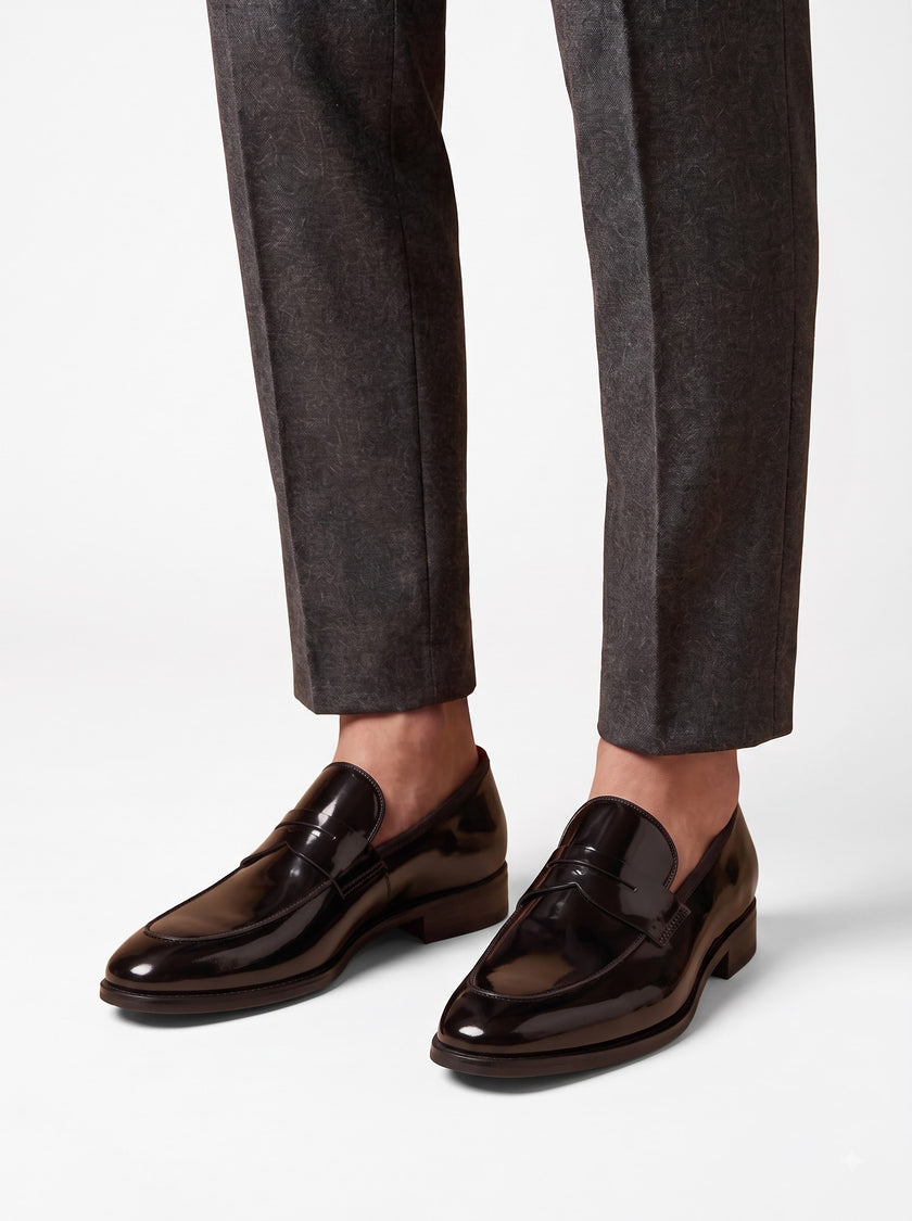 The Sabbia Handcrafted Patent Leather Penny Loafer for Men