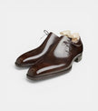 The Marsala Oxfords Lace ups - – Handcrafted Burnished Dark Brown Leather Wholecut Oxford for Men