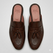The Apulia Slip Ons - Handcrafted Black Tassel Leather Mules for Men