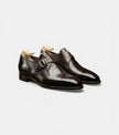 The Turin Single Monk Straps - Handcrafted Dark Chocolate Leather Single Monk Straps for men