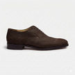 The Savelli Handcrafted Brogue Refined Chocolate Suede Derby Shoes for men
