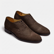 The Savelli Handcrafted Brogue Refined Chocolate Suede Derby Shoes for men