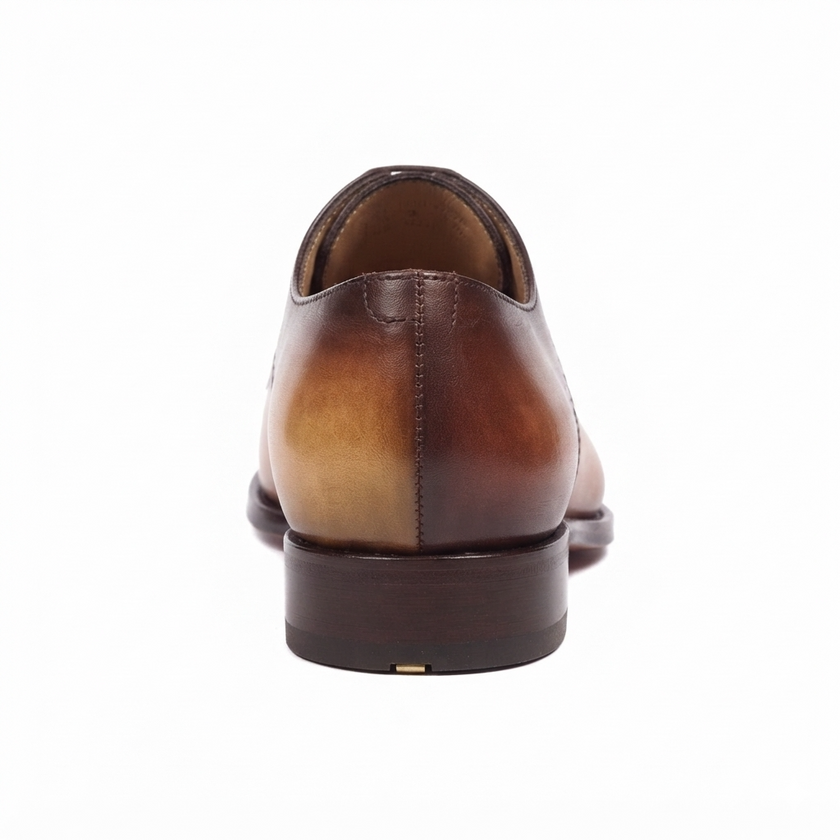 The Verona Prestige Leather Oxfords with Hand Finished Patina, Refined Brogue Detailing and Classic Almond Toe for Men