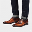 The Verona Prestige Leather Oxfords with Hand Finished Patina, Refined Brogue Detailing and Classic Almond Toe for Men