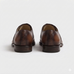 The Savile Heritage Leather Oxfords with Hand Finished Burnished Patina, Crocodile Embossed Detailing and Refined Almond Toe for Men