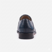 The Oxford Royale Midnight Navy Leather Dress Shoes with Textured Embossed Lace Panels, Handcrafted Cross Stitch Detailing and Refined Executive Styling for Men