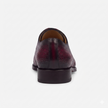 The Bordeaux Royale Crocodile Embossed Leather Oxford Shoes for Men with Deep Burgundy Gloss Finish, Sleek Black Accents and Refined Luxury Formal Styling
