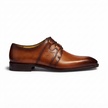 The Monaco Prestige Cognac Leather Derby Shoes with Sculpted Lace Panels, Refined Perforated Accents and a Luxurious Polished Finish for Men